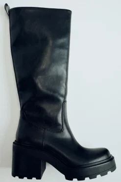 ZARA Sapatos^BOTA COM TACÃO E SOLA COM RASTO Preto