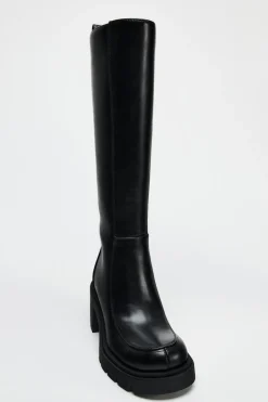 ZARA Sapatos^BOTA COM TACÃO E SOLA DENTADA Preto