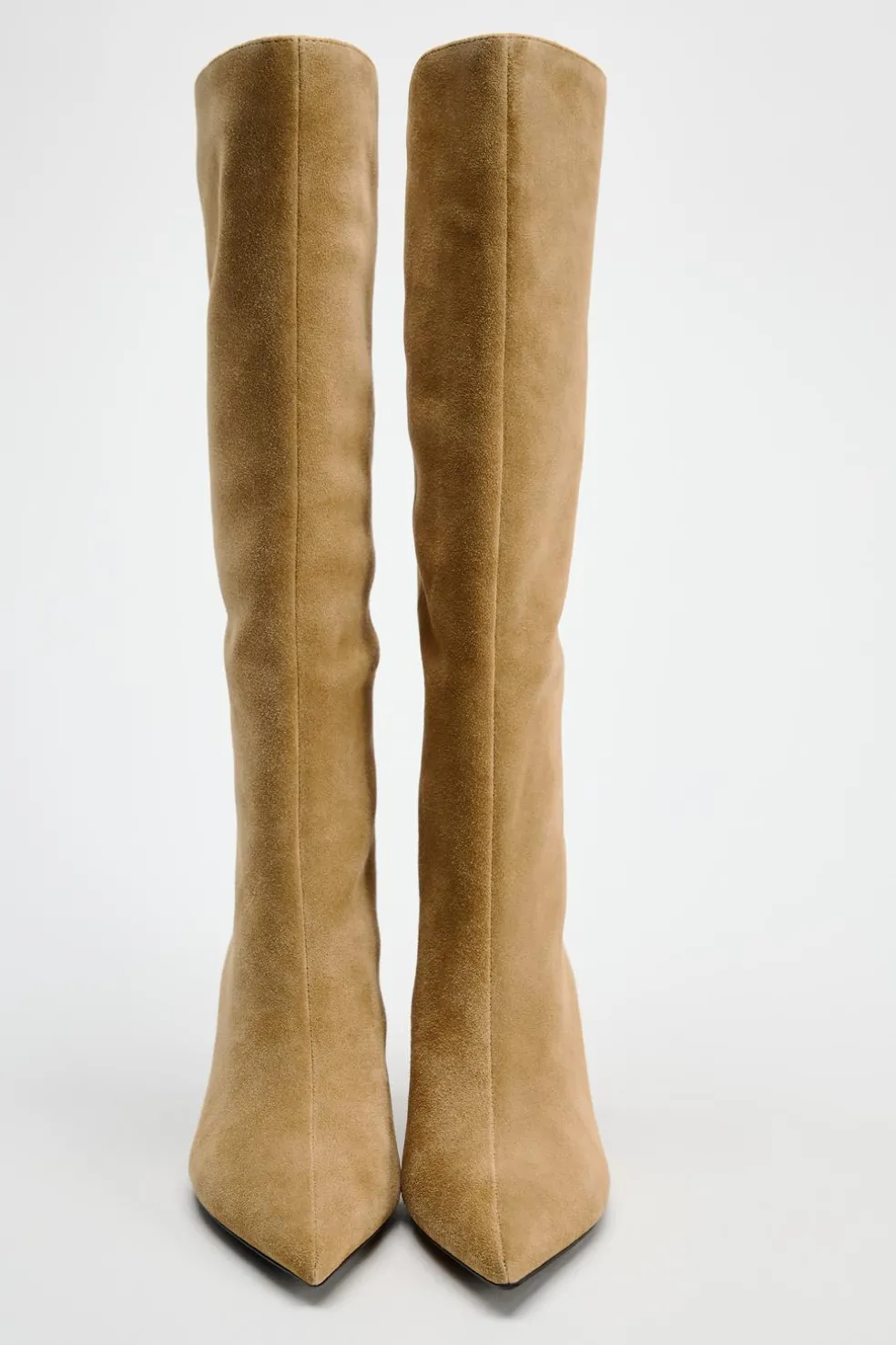 ZARA Sapatos^BOTA COM TACÃO EM CROUTE Torrado-escuro