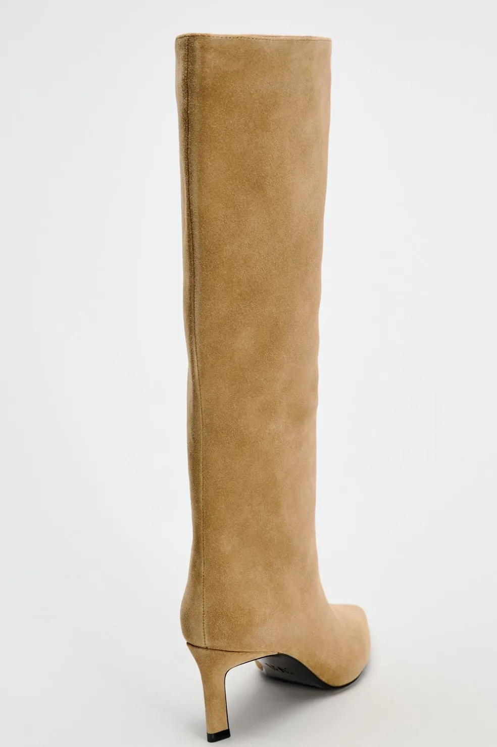 ZARA Sapatos^BOTA COM TACÃO EM CROUTE Torrado-escuro