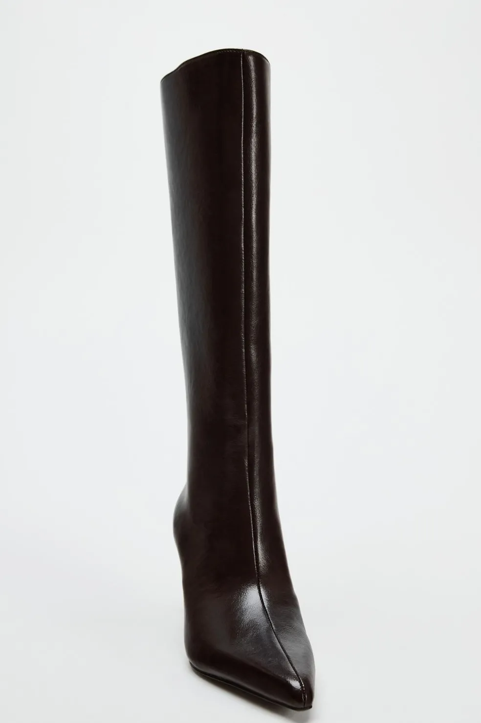 ZARA Sapatos^BOTA COM TACÃO FINO Castanho