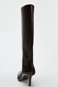 ZARA Sapatos^BOTA COM TACÃO FINO Castanho