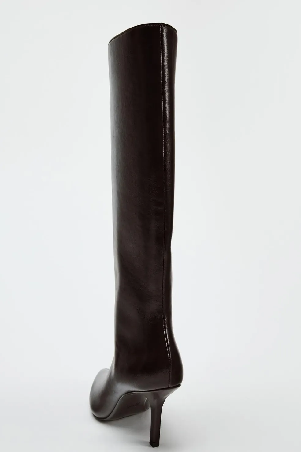 ZARA Sapatos^BOTA COM TACÃO FINO Castanho