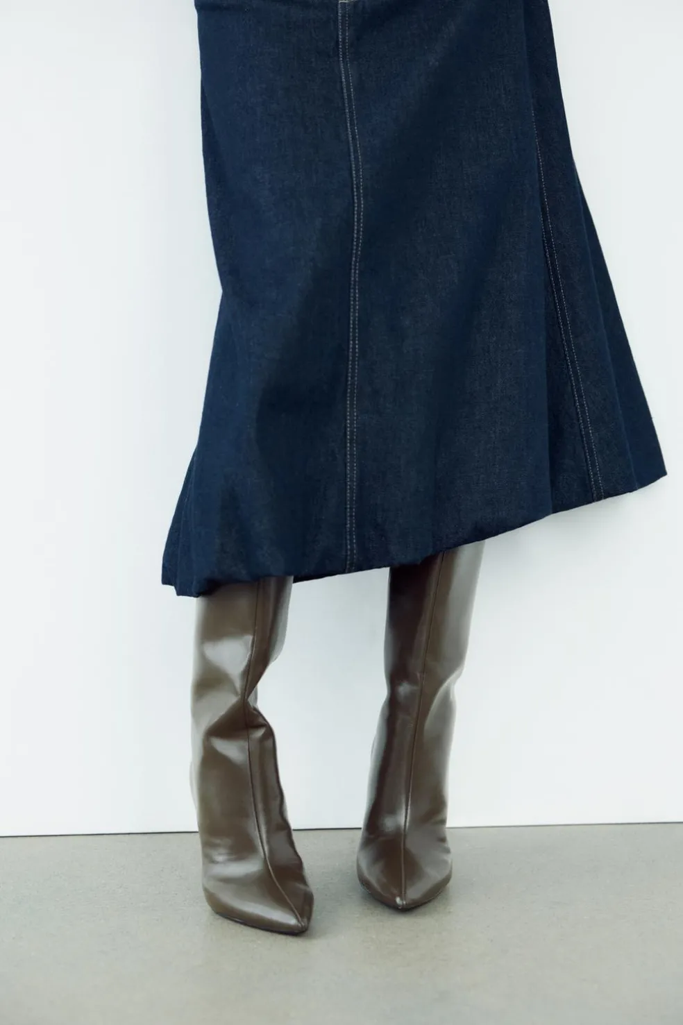 ZARA Sapatos^BOTA COM TACÃO FINO Verde