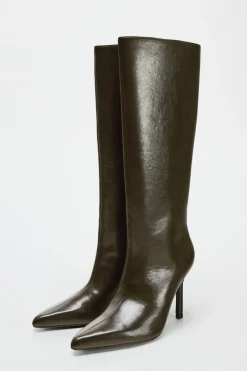 ZARA Sapatos^BOTA COM TACÃO FINO Verde