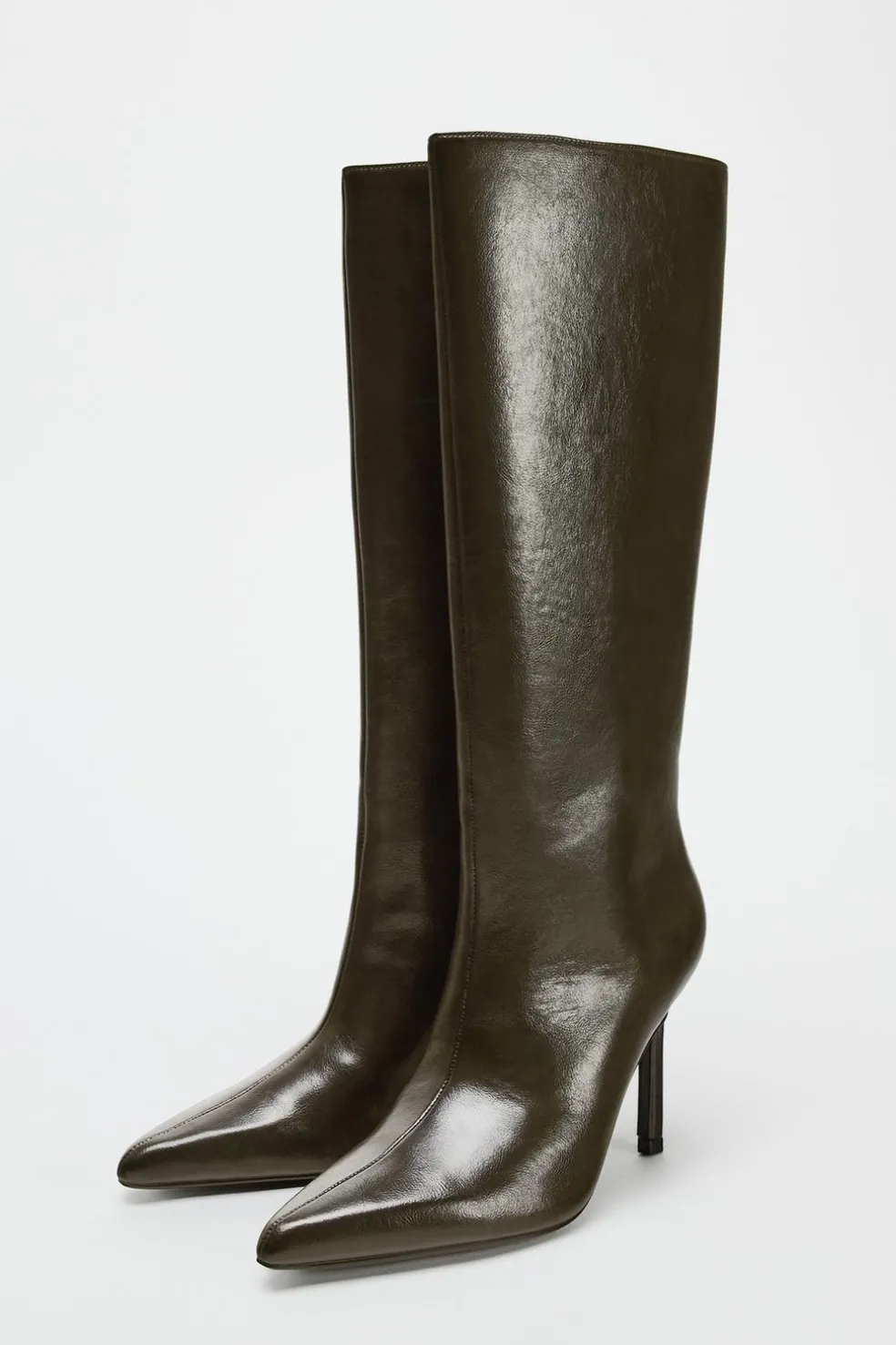 ZARA Sapatos^BOTA COM TACÃO FINO Verde