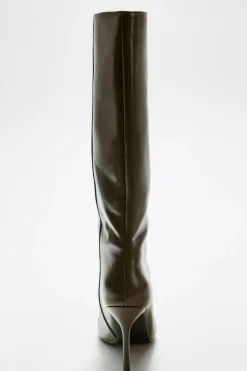ZARA Sapatos^BOTA COM TACÃO FINO Verde