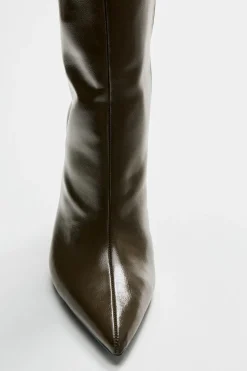 ZARA Sapatos^BOTA COM TACÃO FINO Verde