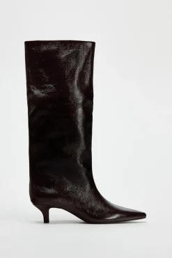 ZARA Sapatos^BOTA COM TACÃO KITTEN Vermelho-bordeaux