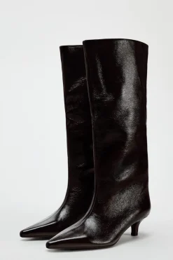 ZARA Sapatos^BOTA COM TACÃO KITTEN Vermelho-bordeaux