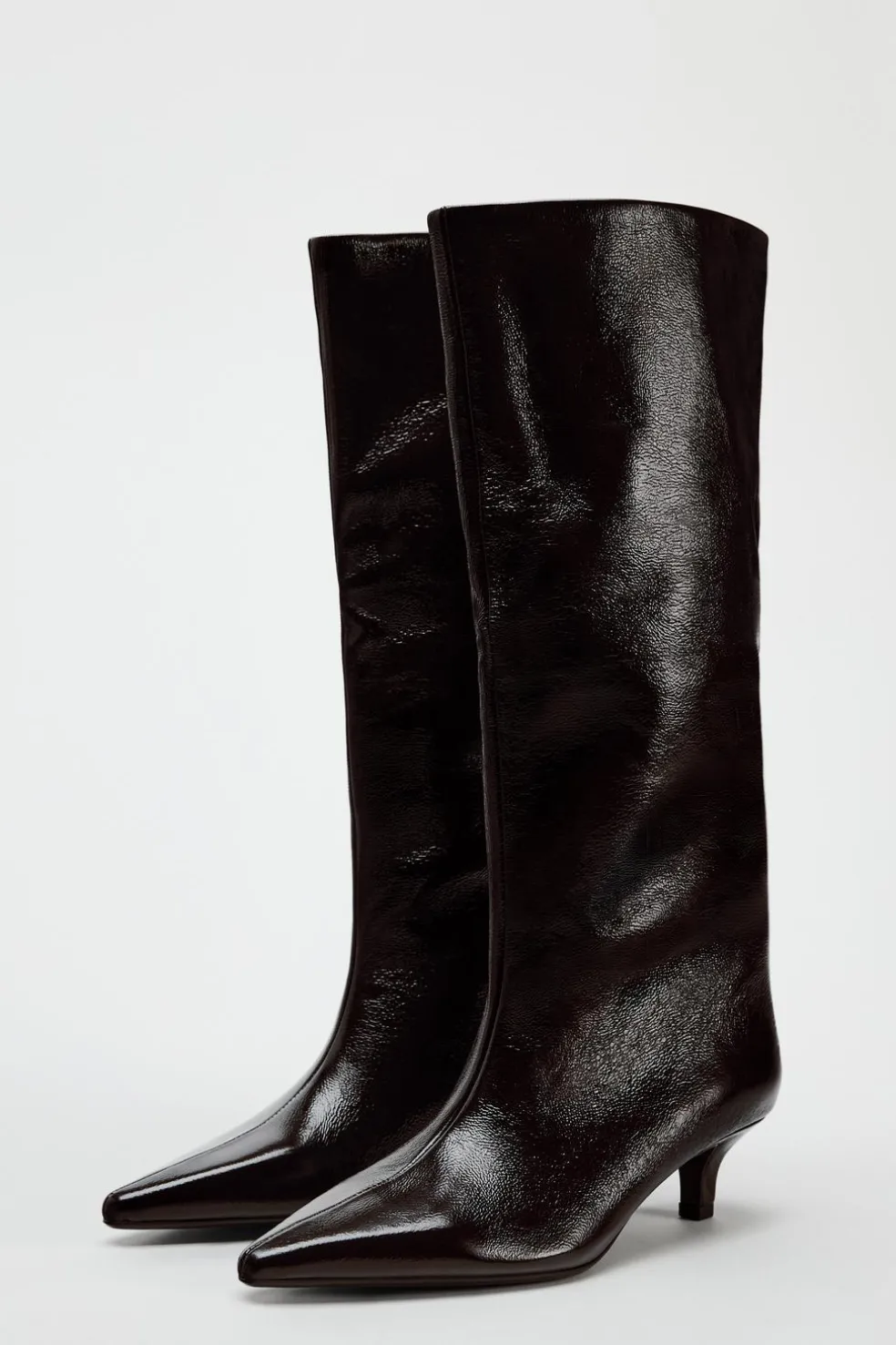 ZARA Sapatos^BOTA COM TACÃO KITTEN Vermelho-bordeaux