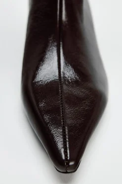 ZARA Sapatos^BOTA COM TACÃO KITTEN Vermelho-bordeaux