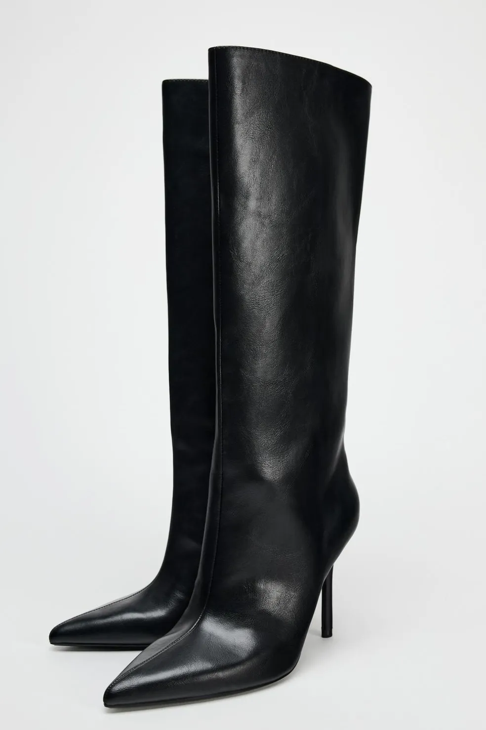 ZARA Sapatos^BOTA COM TACÃO PESPONTADO Preto