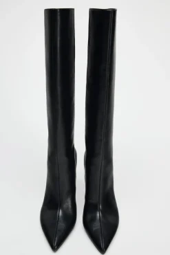 ZARA Sapatos^BOTA COM TACÃO PESPONTADO Preto