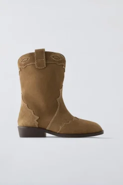 BOTA COWBOY DE CROUTE-ZARA Flash Sale
