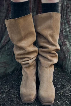 ZARA Sapatos^BOTA CROUTE CANO LARGO torrado
