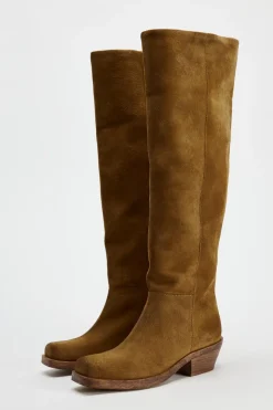 ZARA Sapatos^BOTA CROUTE CANO LARGO torrado