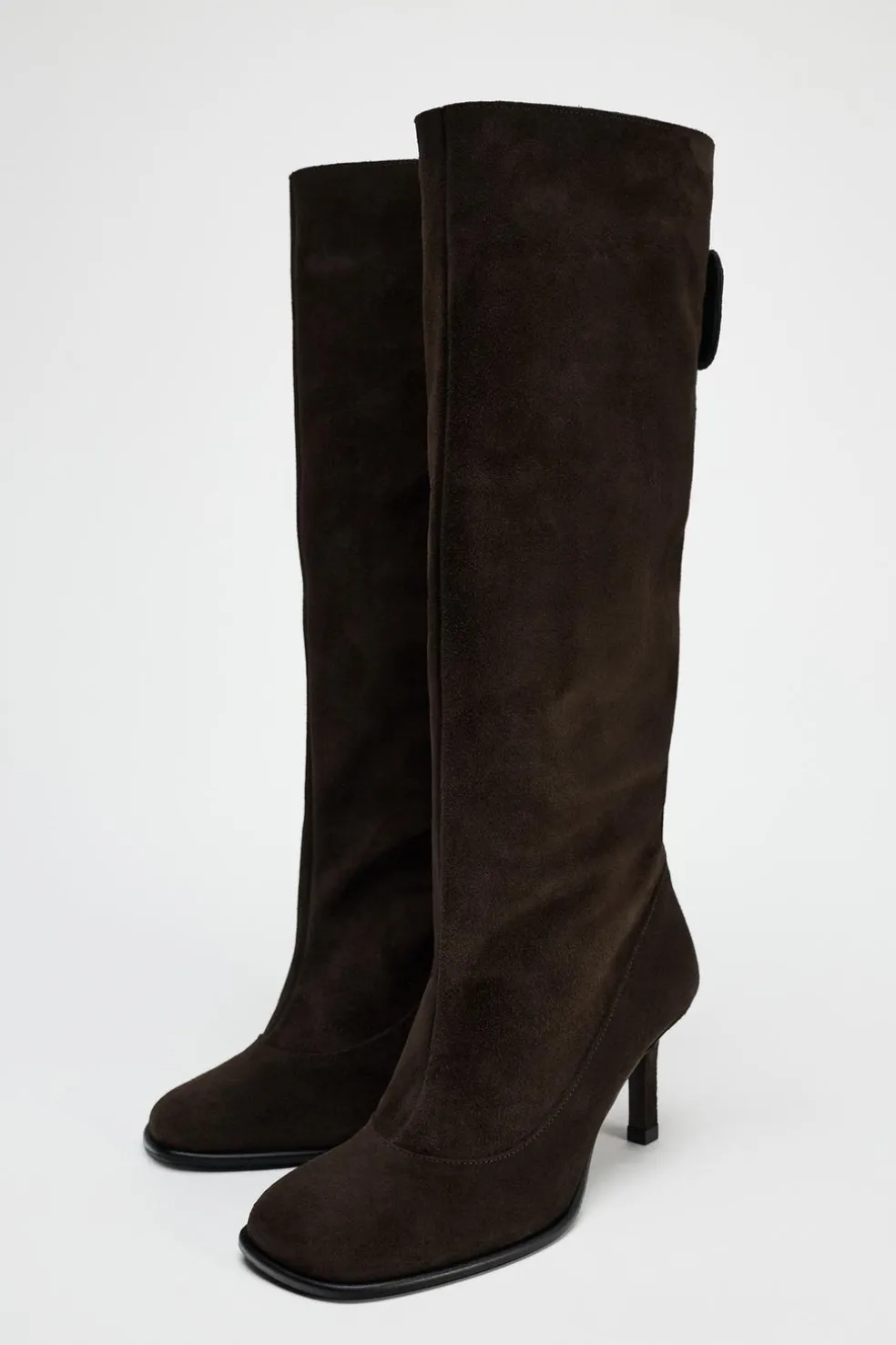 ZARA Sapatos^BOTA DE CANO LARGO EM CROUTE Castanho