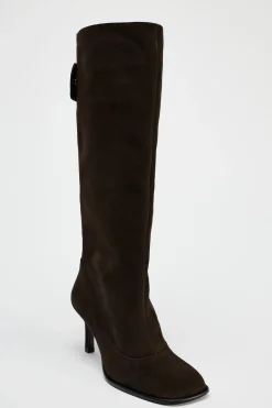 ZARA Sapatos^BOTA DE CANO LARGO EM CROUTE Castanho