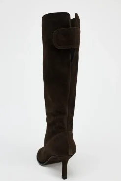 ZARA Sapatos^BOTA DE CANO LARGO EM CROUTE Castanho