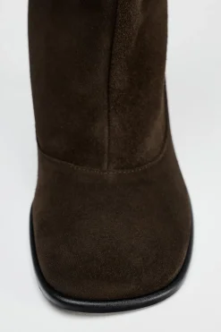 ZARA Sapatos^BOTA DE CANO LARGO EM CROUTE Castanho