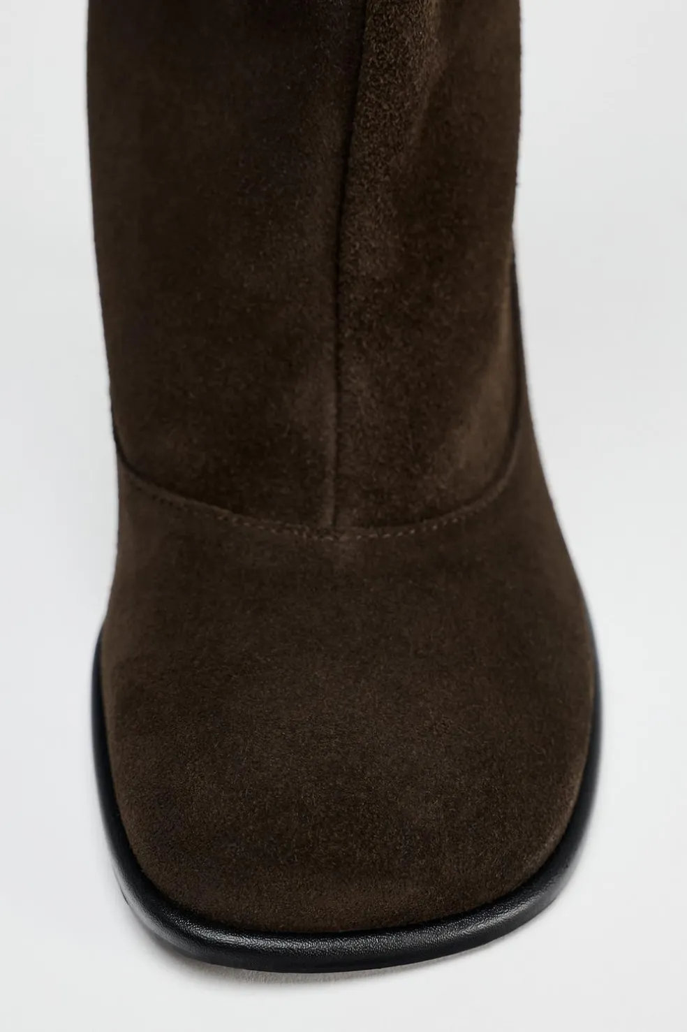 ZARA Sapatos^BOTA DE CANO LARGO EM CROUTE Castanho