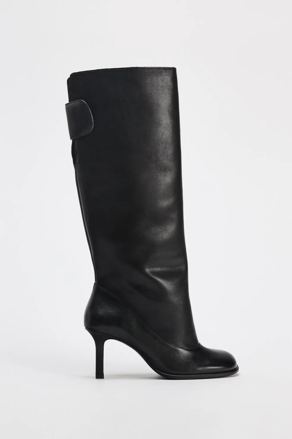 ZARA Sapatos^BOTA DE CANO LARGO EM PELE Preto