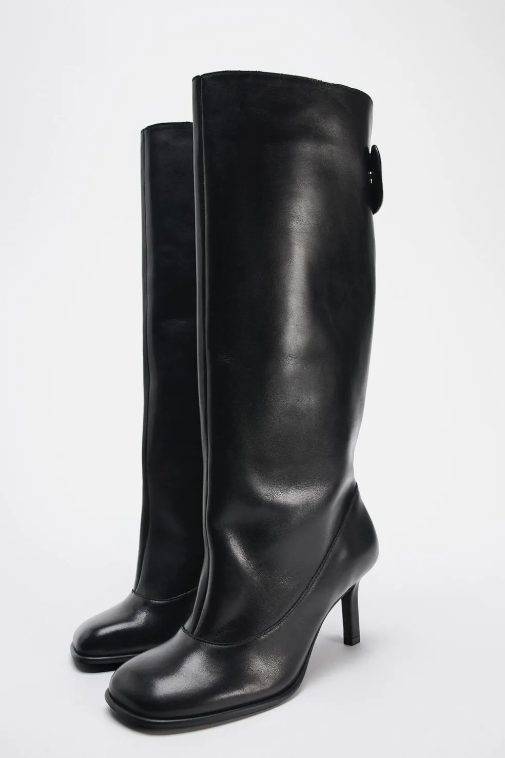 ZARA Sapatos^BOTA DE CANO LARGO EM PELE Preto