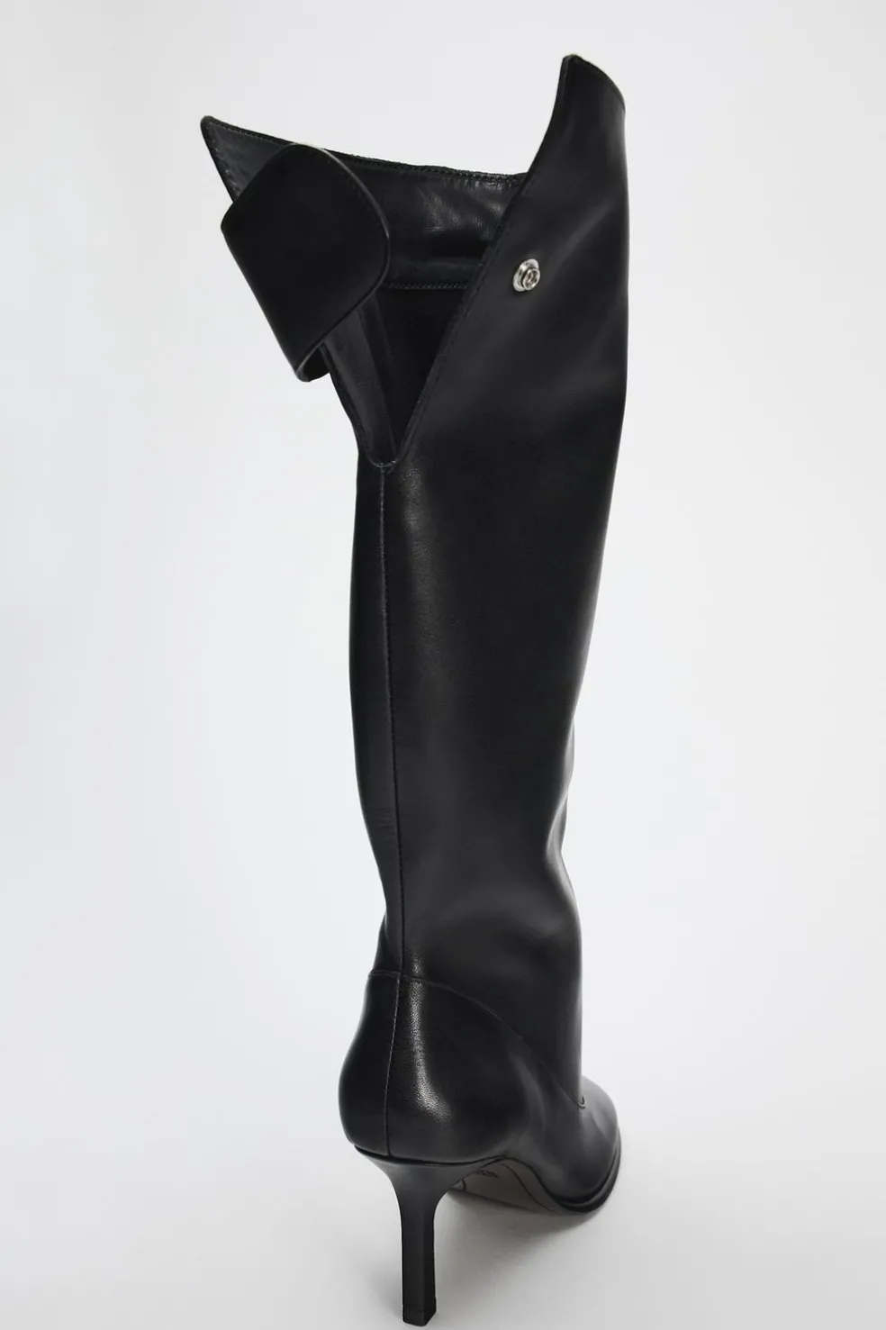 ZARA Sapatos^BOTA DE CANO LARGO EM PELE Preto