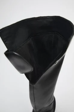 ZARA Sapatos^BOTA DE CANO LARGO EM PELE Preto