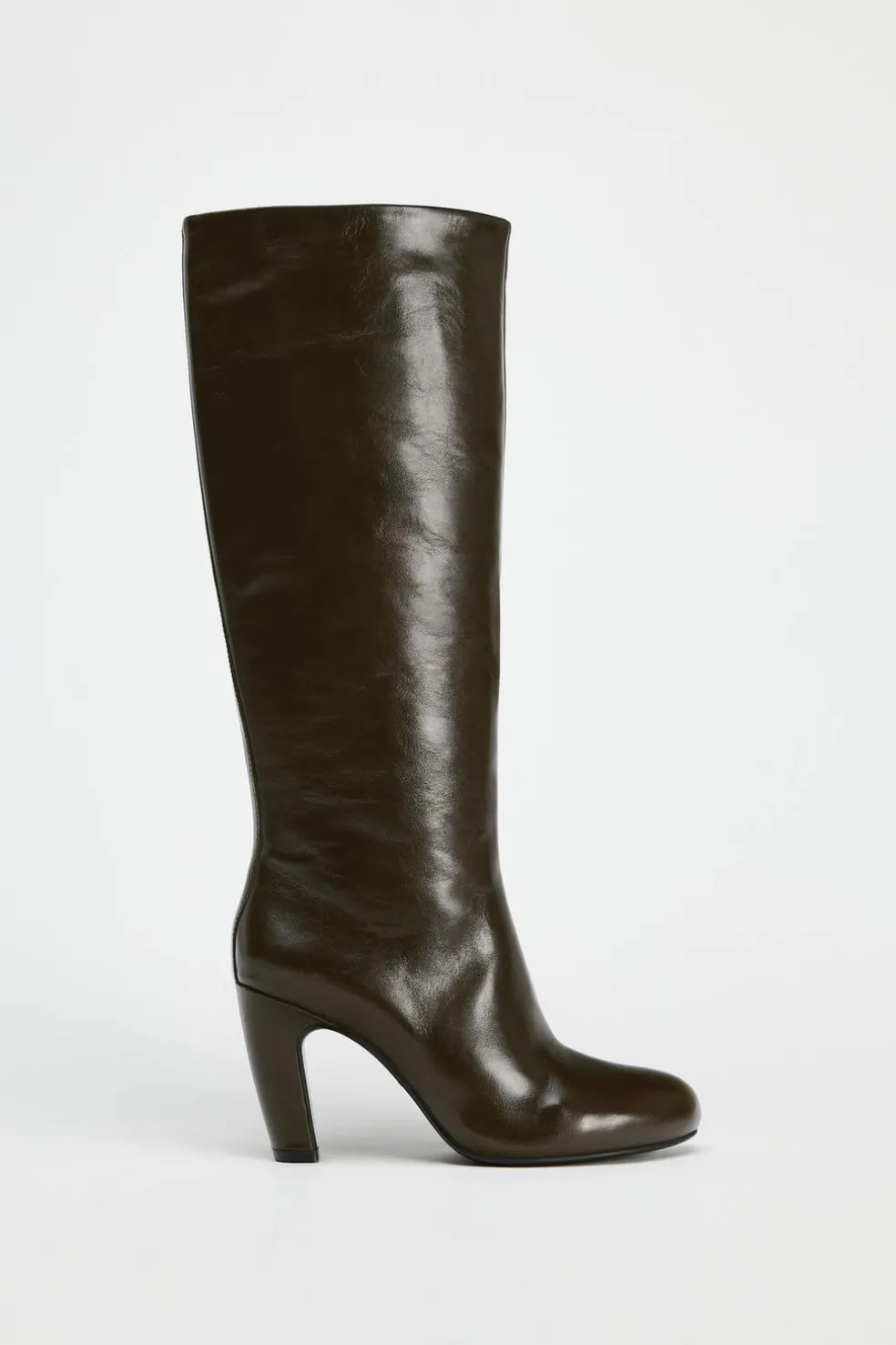 ZARA Sapatos^BOTA DE CANO LARGO EM PELE Verde-garrafa