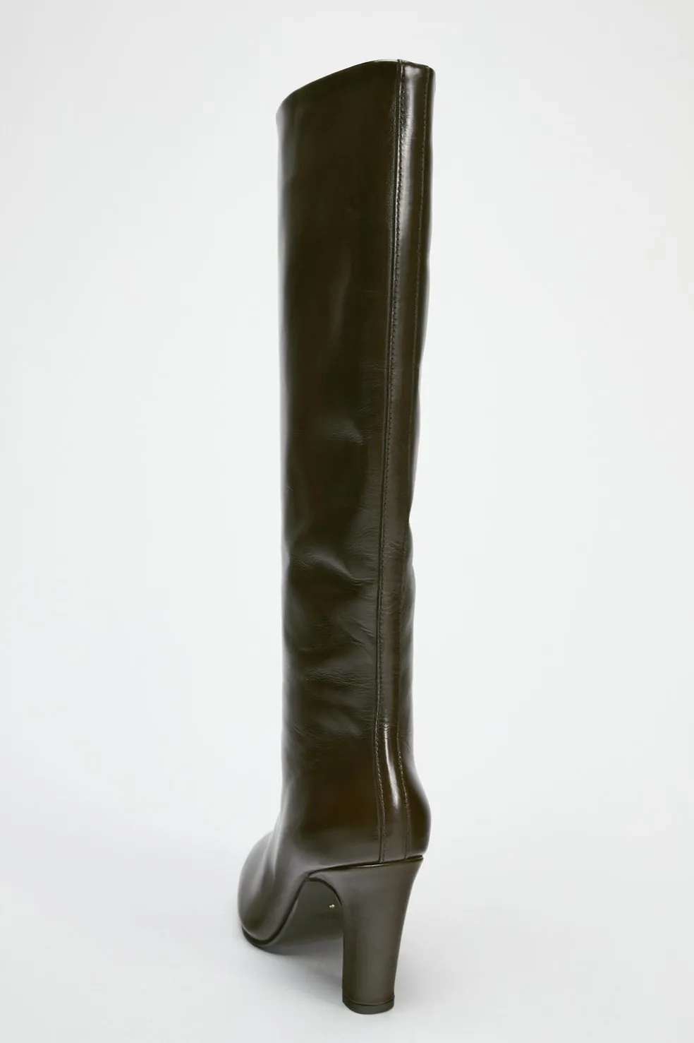ZARA Sapatos^BOTA DE CANO LARGO EM PELE Verde-garrafa
