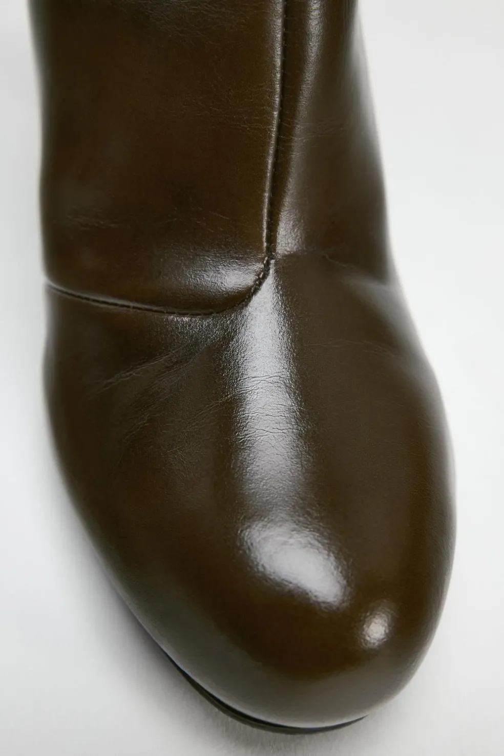 ZARA Sapatos^BOTA DE CANO LARGO EM PELE Verde-garrafa