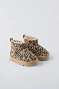 BOTA DE PELE COM ESTAMPADO ANIMAL PRINT-ZARA Fashion