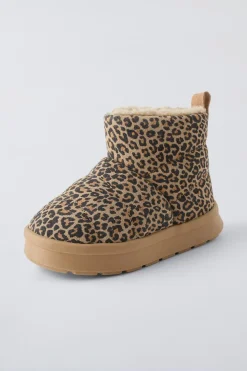 BOTA DE PELE COM ESTAMPADO ANIMAL PRINT-ZARA Fashion