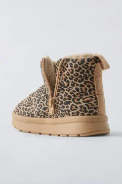 BOTA DE PELE COM ESTAMPADO ANIMAL PRINT-ZARA Fashion