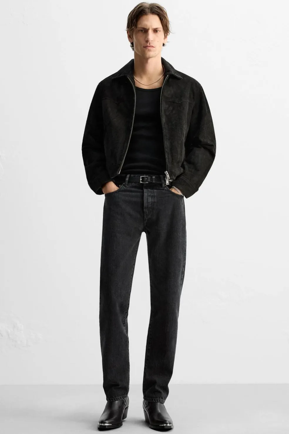 ZARA Pele|Sapatos^BOTA DE PELE COWBOY Preto