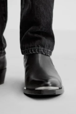ZARA Pele|Sapatos^BOTA DE PELE COWBOY Preto