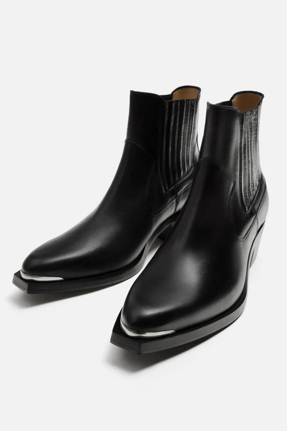 ZARA Pele|Sapatos^BOTA DE PELE COWBOY Preto
