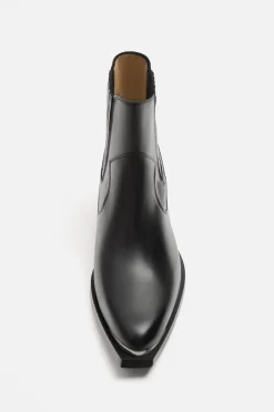 ZARA Pele|Sapatos^BOTA DE PELE COWBOY Preto