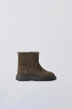 BOTA DE PELE FORRADA-ZARA Outlet