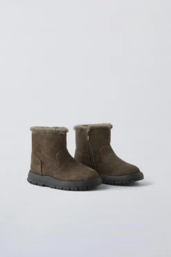 BOTA DE PELE FORRADA-ZARA Outlet