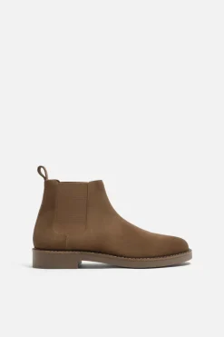 ZARA Vestuário De Inverno|Sapatos^BOTAS CHELSEA PELE Castanho-conhaque