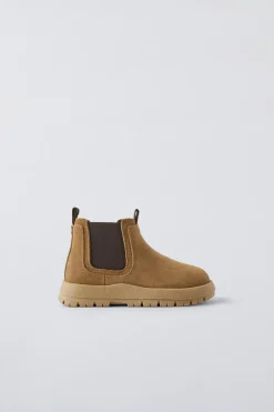 BOTAS COM ELÁSTICO EM PELE-ZARA Store