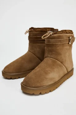 ZARA Winter Layersnew|Sapatos^BOTINS RASOS DE CROUTE COM FIVELA Castanho