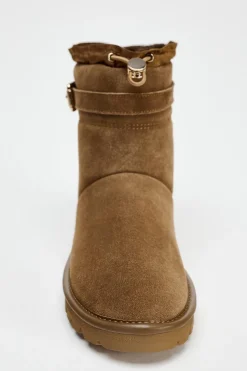 ZARA Winter Layersnew|Sapatos^BOTINS RASOS DE CROUTE COM FIVELA Castanho