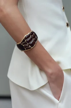 ZARA Acessórios / Bijuteria^BRACELETE METÁLICO PEÇAS CONTRASTE Dourado