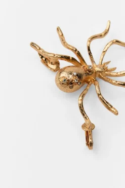 ZARA Acessórios / Bijuteria^BRINCO EAR CUFF ARANHA COM JOIAS Dourado