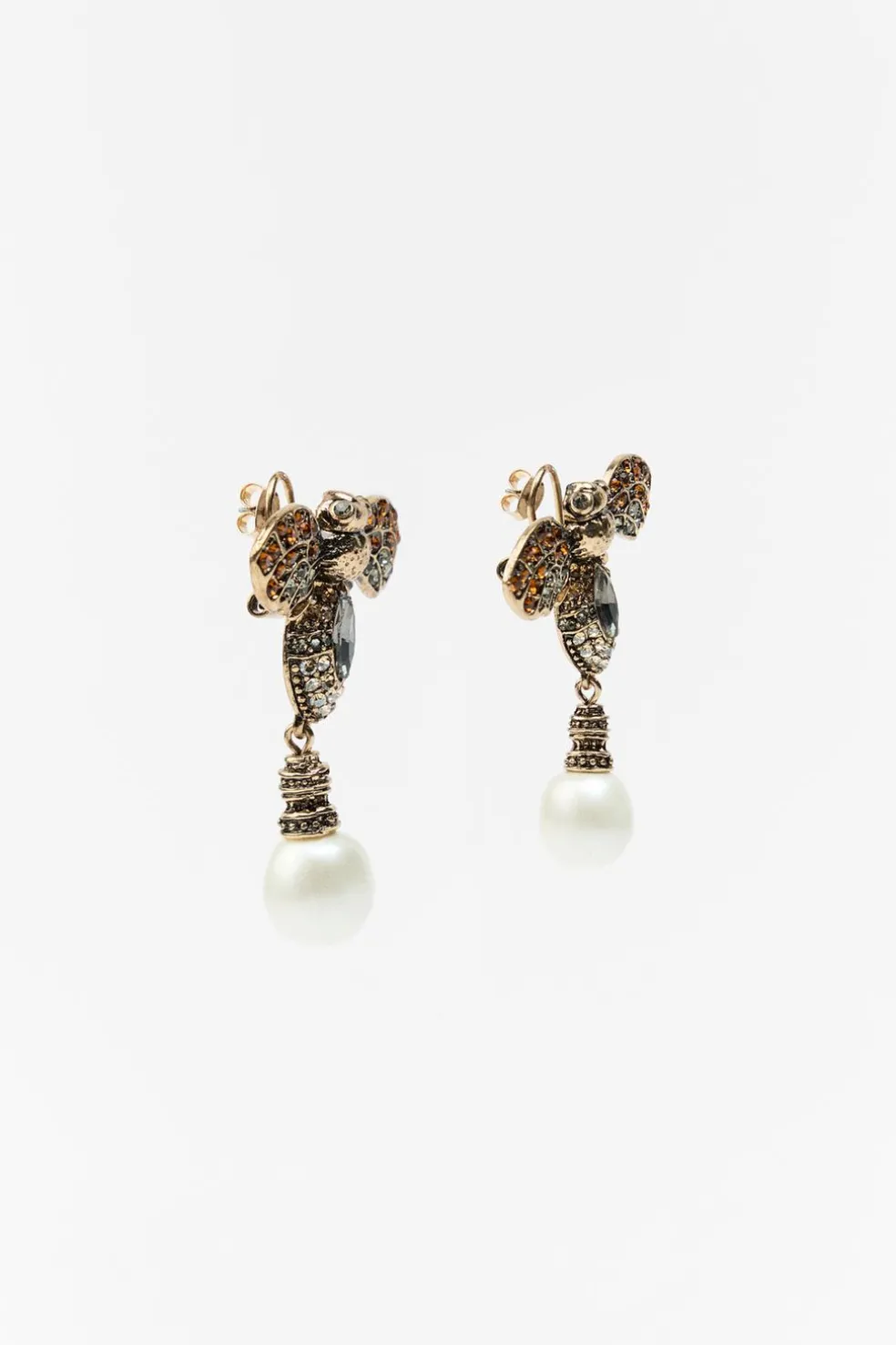 ZARA Acessórios / Bijuteria^BRINCOS ABELHA COM JOIAS Dourado