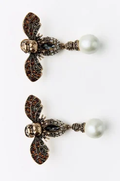 ZARA Acessórios / Bijuteria^BRINCOS ABELHA COM JOIAS Dourado